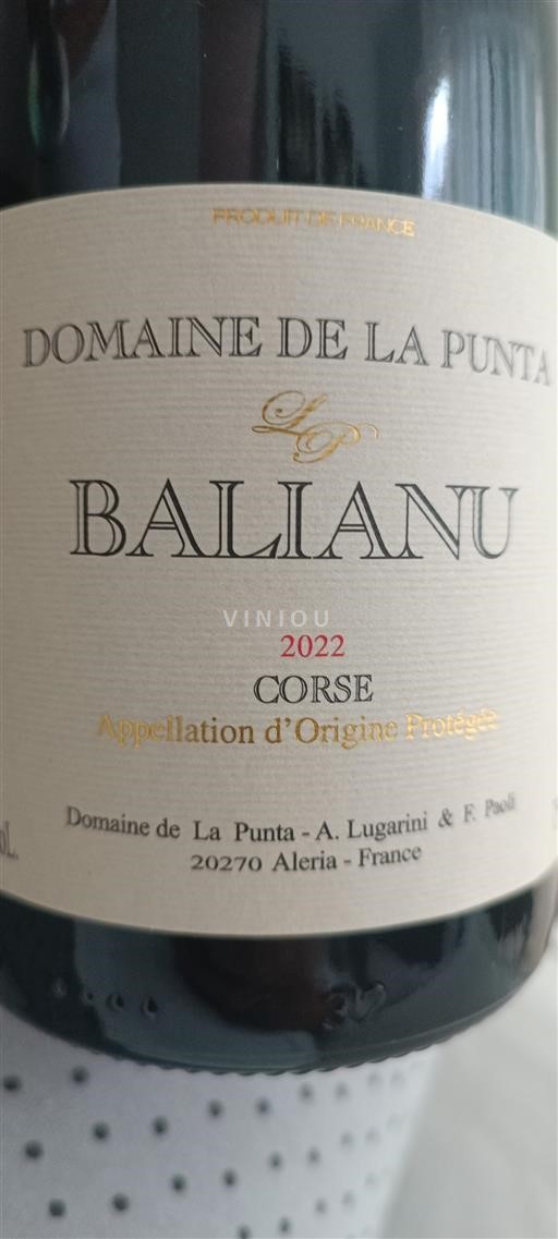 Corsica Domaine La Punta Balianu 2022