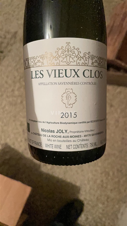 Loiren laakso Savennières Château La Roche-aux-Moines Les Vieux Clos 2015