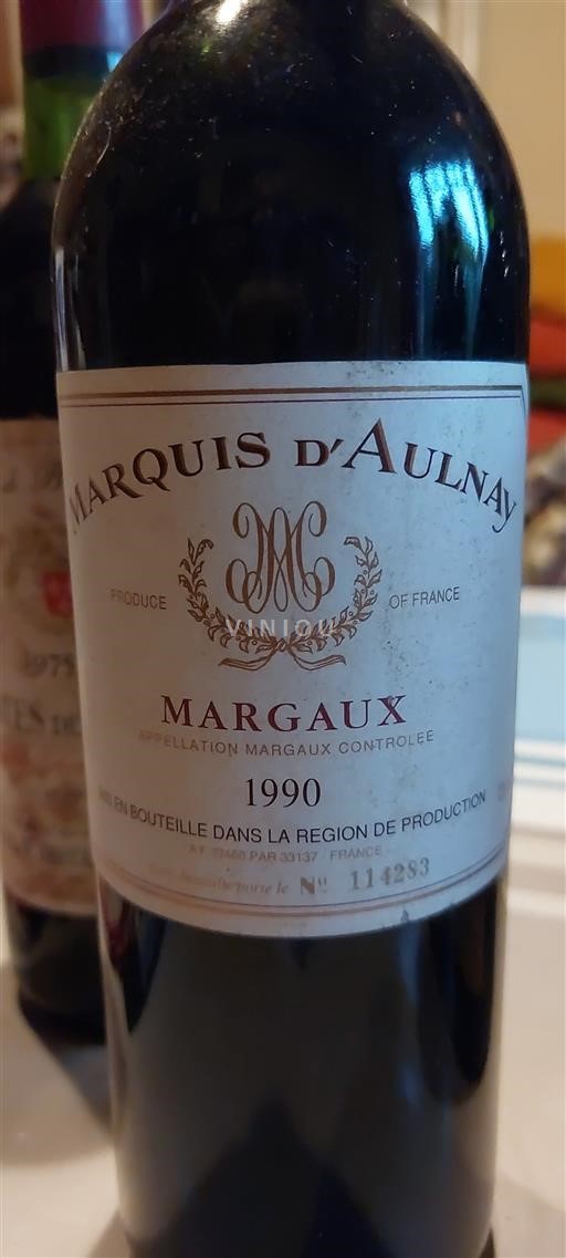 Bordeaux Margaux Marquis Aulnay 1990