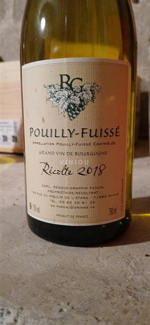 Bourgogne Pouilly-fuissé Earl Renoud-Grappin Pascal 2018