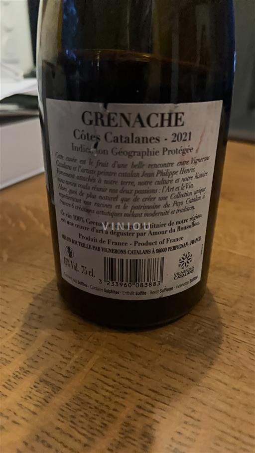Languedoc and Roussillon Côtes Catalanes Grenache 2021