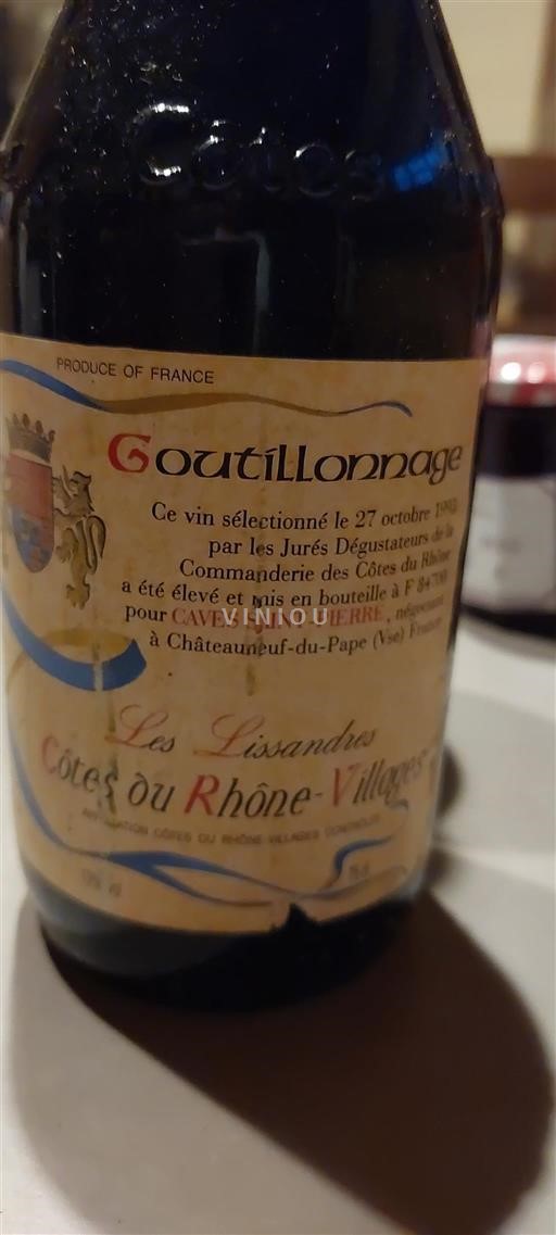 Rhônedalen Côtes-du-Rhône-Villages Caves Saint-Pierre Goutillonnage 1989