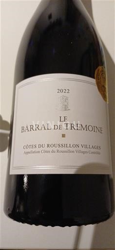 Roussillon Côtes du Roussillon Villages Le Bàrral de Trémoine 2022