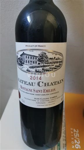 Bordeaux Montagne-saint-émilion Château Chatain 2014