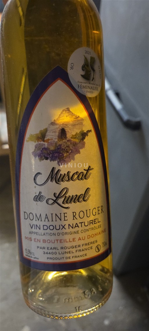 Languedoc Muscat-de-lunel Domaine Rouger Icke årgångsbetecknad