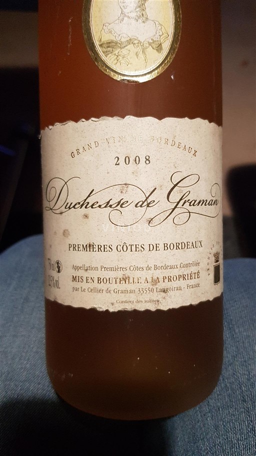 Bordeaux Premières-Côtes-de-Bordeaux Le Cellier de Graman Duchesse de Graman 2008