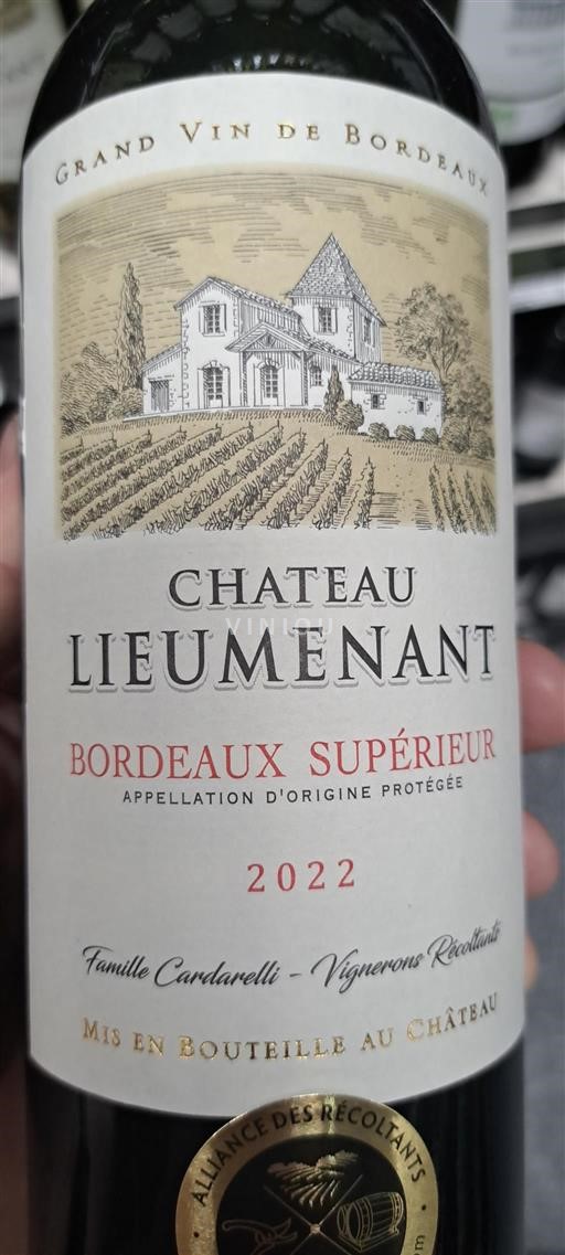 Burdeos Bordeaux superior Château Lieumenant 2022