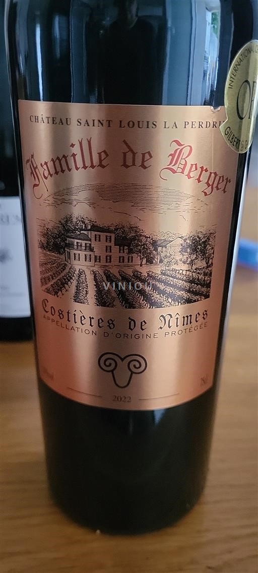 Rhônetal Costières de Nîmes Château Saint Louis La Perdrix Famille de Berger 2022