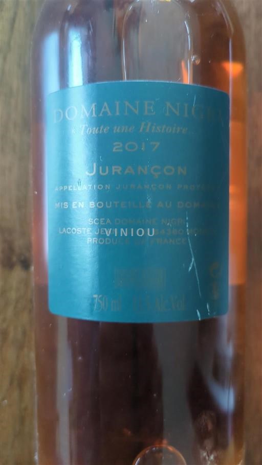 Lounais-Ranska Jurançon Domaine Nigri Toute une Histoire 2017