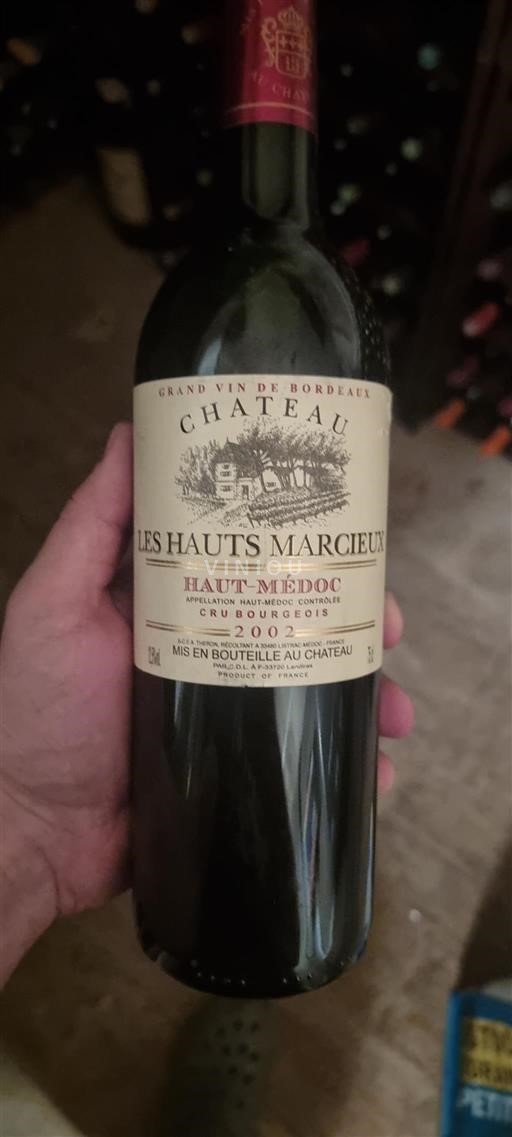 Vin Rouge sec Château Les Hauts Marceaux 2002 France Bordeaux Haut-Médoc AOC Cru Bourgeois