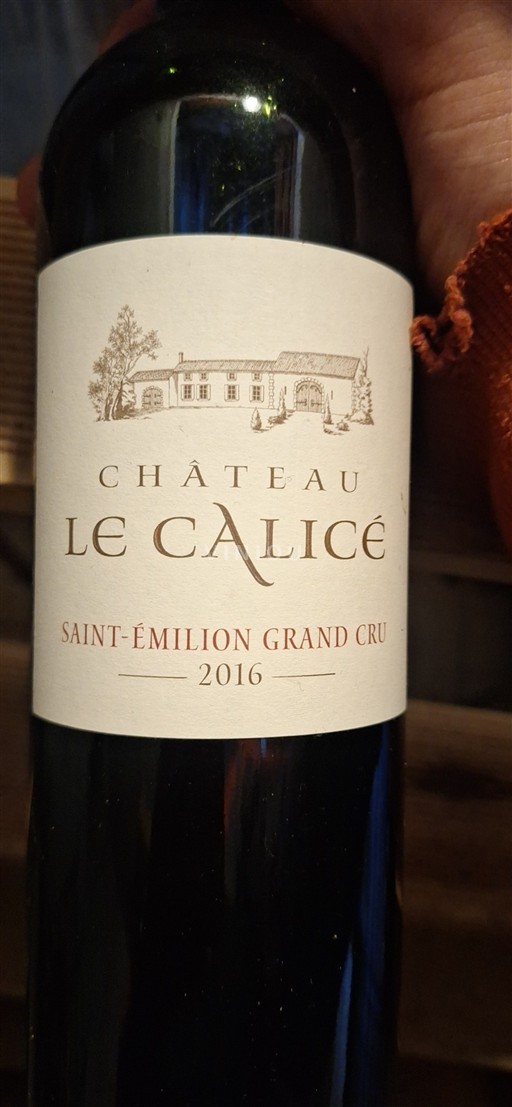 Vin Rouge sec Château Le Calice 2016 France Bordeaux Saint-Émilion AOC Grand Cru
