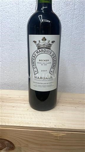 Bordeaux Margaux Grand Cru Château Marquis Alesme Becker 2007