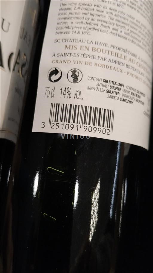 Bordeaux Saint-Estèphe Château La Haye Senza annata
