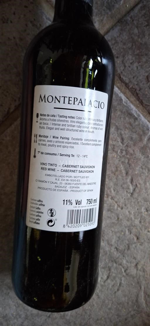 Extremadura Không được chỉ định Montepalacio Cabernet Sauvignon Không niên vụ