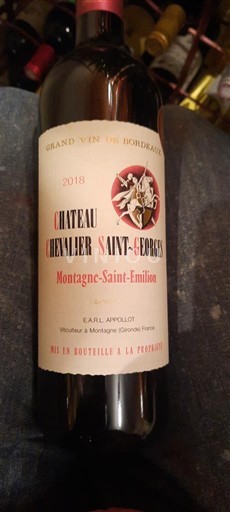 Bordeaux Montagne-saint-émilion Château Chevalier Saint-Georges 2018