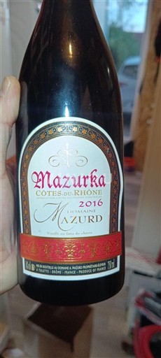 Thung lũng Rhône Côtes-du-rhône Domaine Mazurd Mazurka 2016