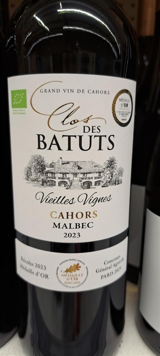 Sydvestfrankrig Cahors Clos des Batuts Vieilles Vignes 2023