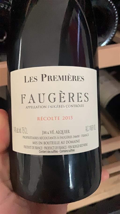 Languedoc Faugères JM & VÉ. ALQUIER Les Premières 2015