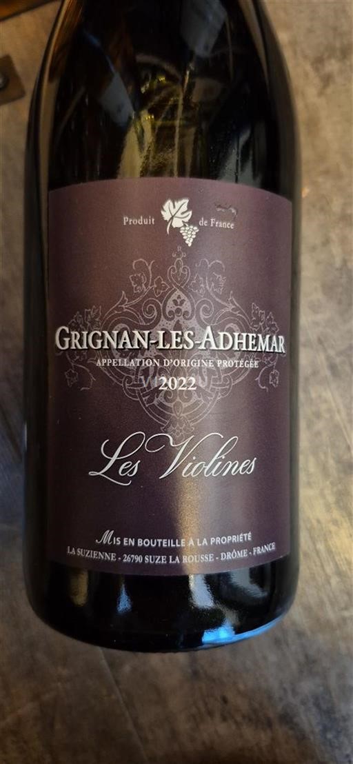 Vallée du Rhône Grignan-les-adhémar La Suzienne Les Violines 2022