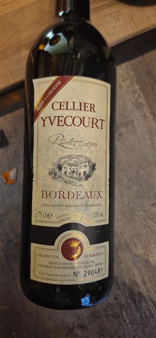 Bordeaux Cellier Yvecourt 1998
