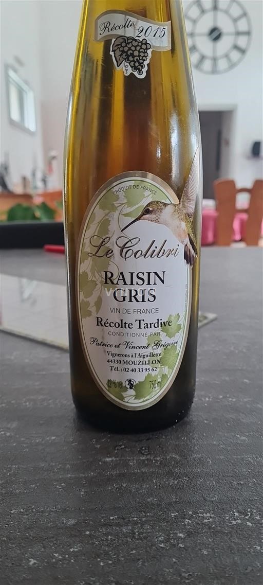Loirevallei Gros-plant-du-pays-nantais Le Colibri Récolte Tardive 2015