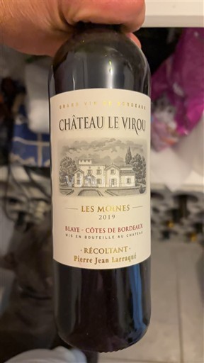 Bordéus Blaye-Côtes-de-Bordéus Château Le Virou Les Moines 2019