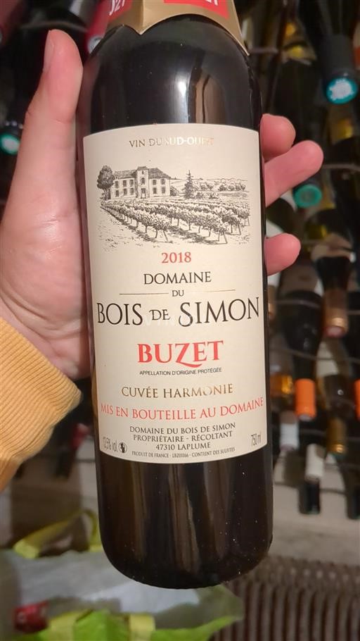 Sydväst Buzet Domaine Bois de Simon Harmonie 2018