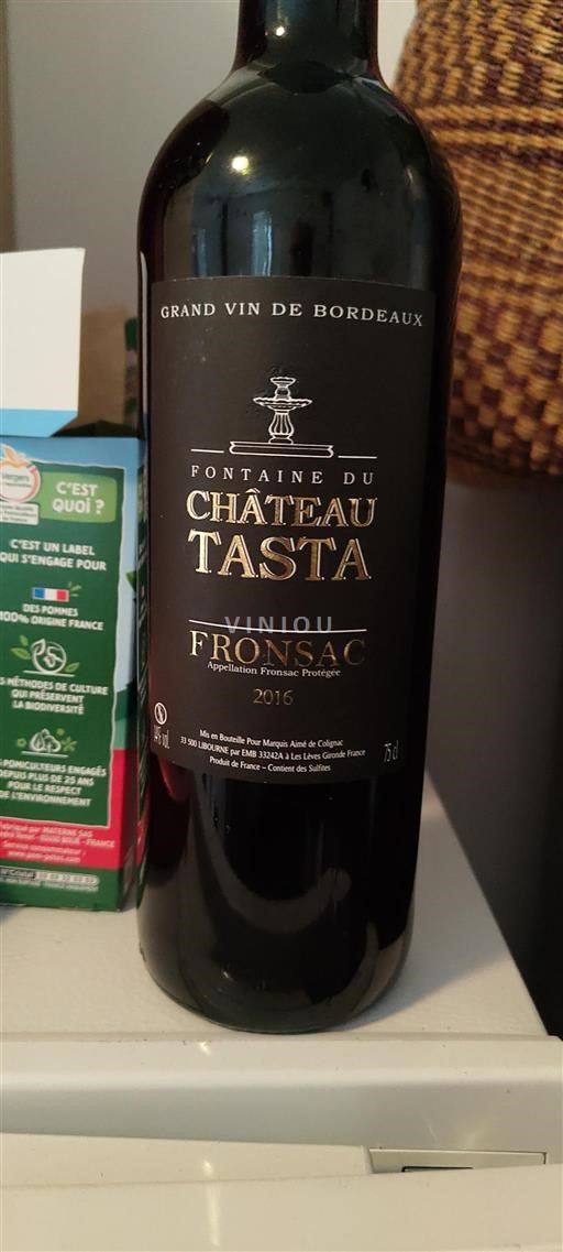 Bordeaux Fronsac Château Tasta Fontaine du Château Tasta 2016