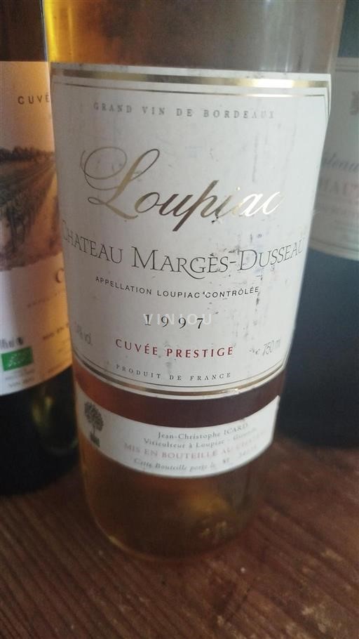 Bordeaux Loupiac Château Margès-Dusseau Prestige 1997