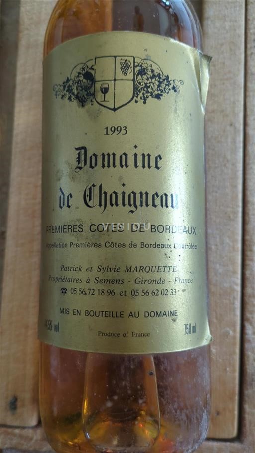 Bordeaux Premières-Côtes-de-Bordeaux Domaine Chaigneau 1993