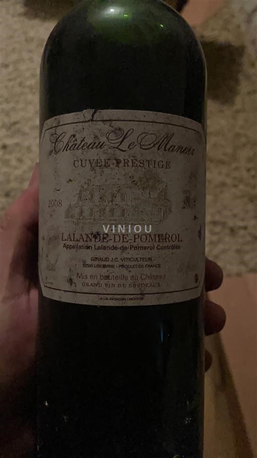 Bordeaux Lalande-de-pomerol Château Le Manoir Prestige 2008