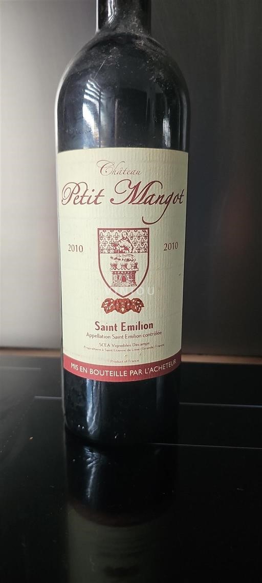 Vin Rouge sec Château Petit Mangot 2010 France Bordeaux Saint-Émilion AOC
