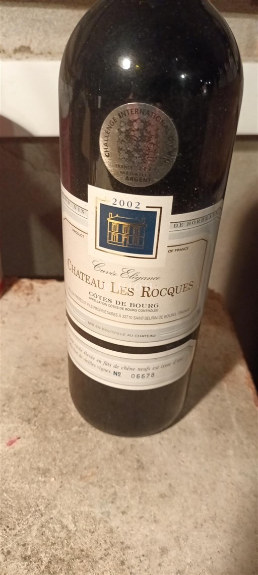 Burdeos Côtes-de-bourg Château Les Rocques Élégance 2002