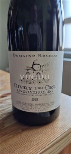 Burgundi Givry Premier Cru Domaine Besson Les Grands Prétans 2018
