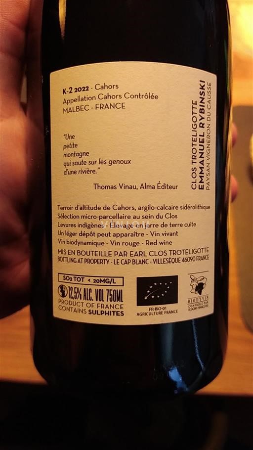 Sudoeste Cahors Clos Troteligotte K-2 2022
