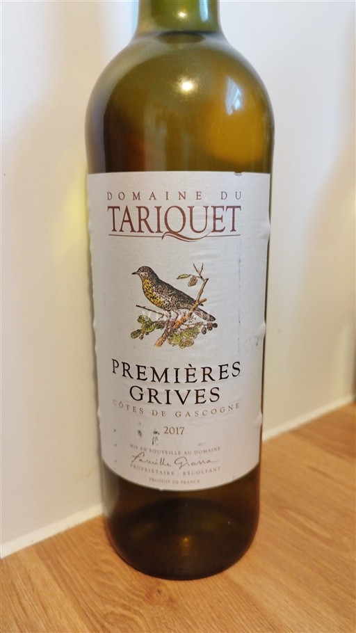 Sydväst Côtes de Gascogne Domaine Tariquet Premières Grives 2017