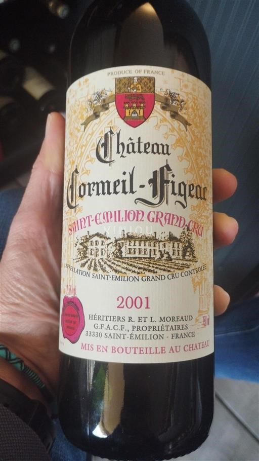 Bordeaux Saint-Émilion Grand Cru Château Cormeil-Figeac 2001