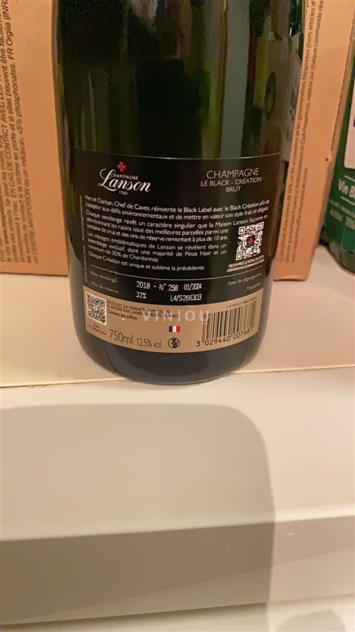 Samppanja Lanson Le Black Création 2018