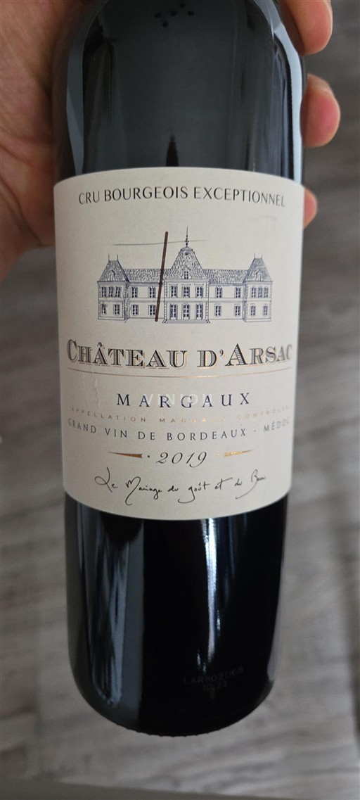 Bordeaux Margaux Cru Bourgeois Exceptionnel Château Arsac 2019