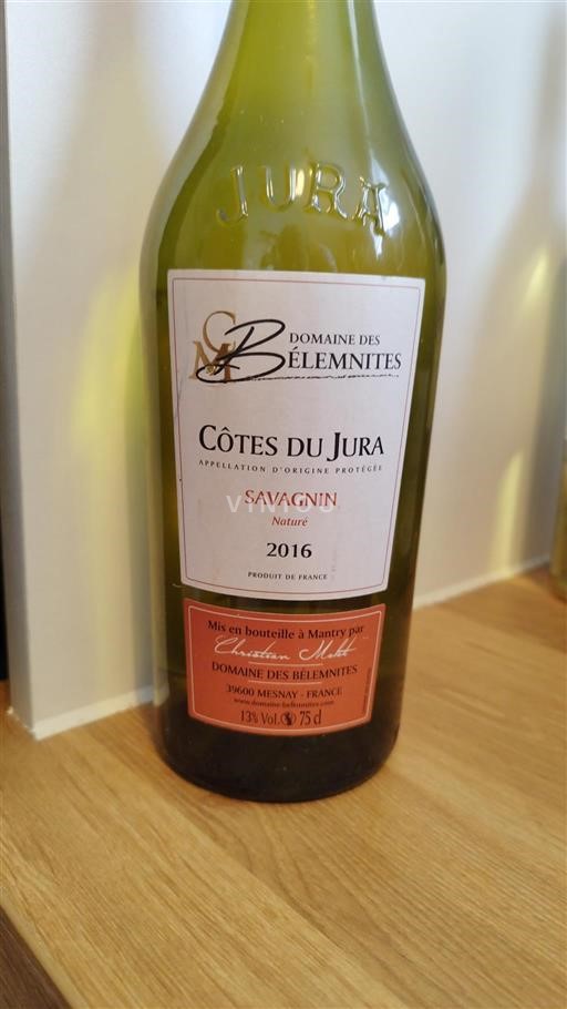 Jura Côtes du Jura Domaine Des Bélemnites Naturé 2016