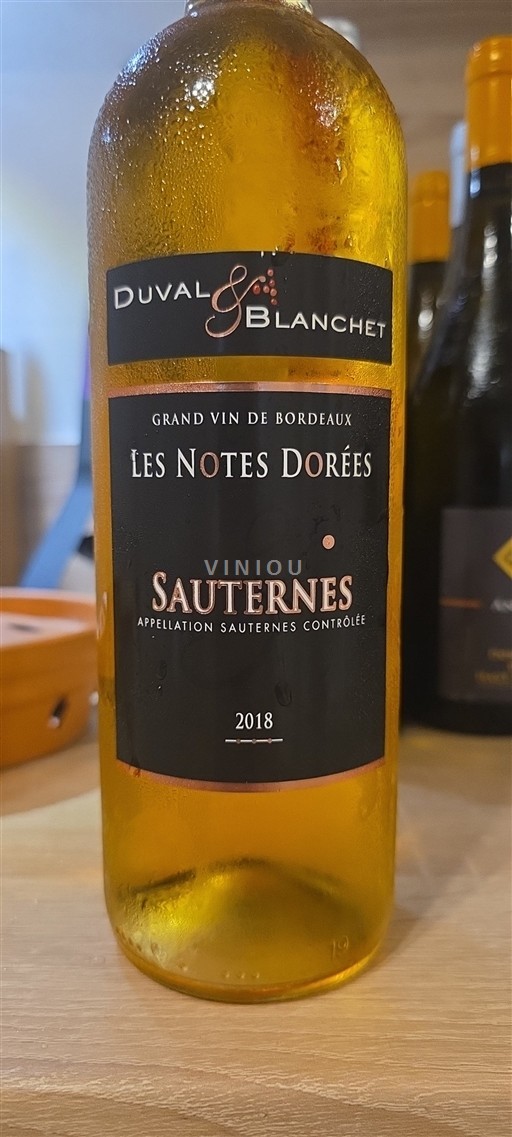 Bordeaux Sauternes Duval & Blanchet Les Notes Dorées 2018