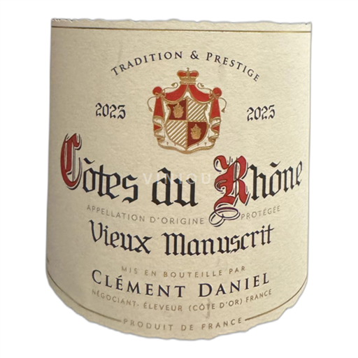 Rhônen laakso Côtes-du-rhône Clément Daniel Vieux Manuscrit 2023
