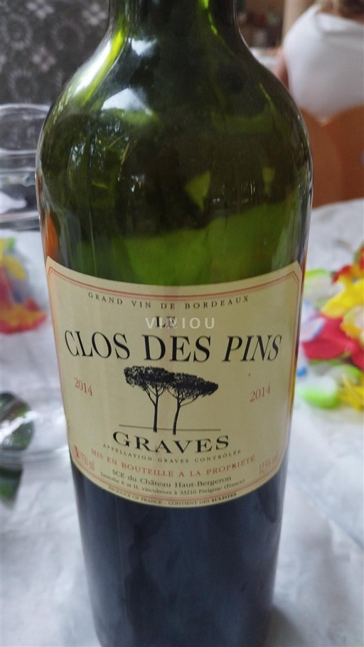 Bordéus Graves Château Haut Bergeron Le Clos des Pins 2014