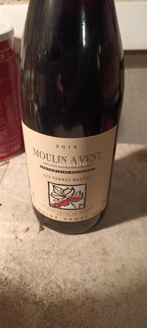 Beaujolais Moulin-à-vent Domaine Hamet Les Terres Rouges 2019