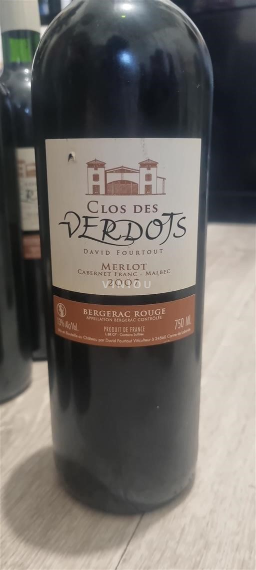 Sudoeste No especificado Clos des Verdots 2007