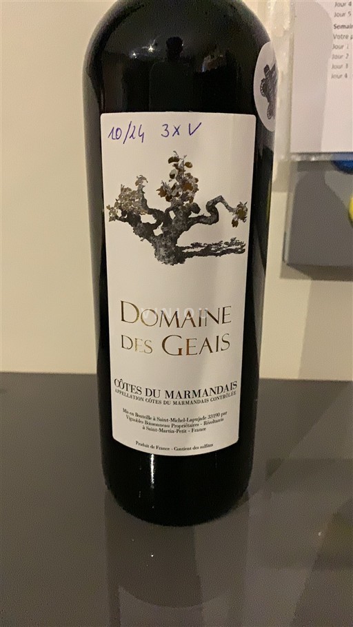 Sydväst Côtes-du-marmandais Domaine Des Geais 2019