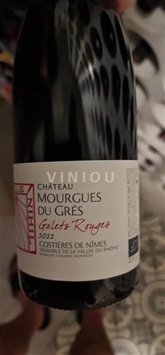 Rhônen laakso Nîmesin viinialue Mourgues du Grès Galets Rouges 2022