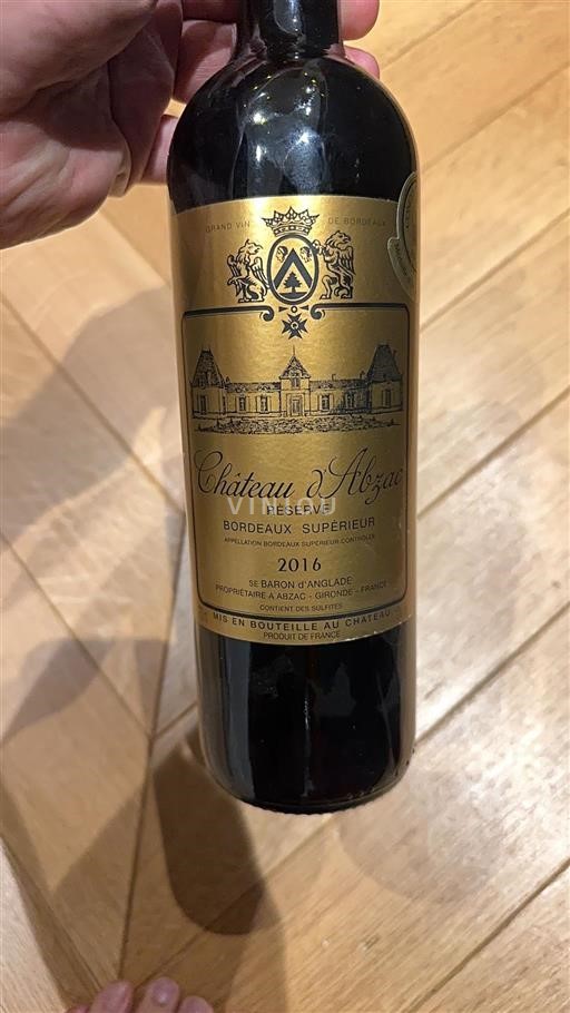 Bordeaux Bordeaux Supérieur Château Abzac Réserve 2016