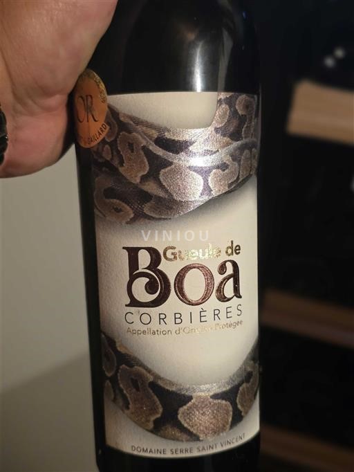 Vin Rouge sec Gueule de Boa Domaine Serre Saint Vincent Non millésimé France Languedoc Corbières AOC