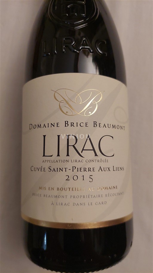 Rhône Valley Lirac Domaine Brice Beaumont Saint-Pierre Aux Liens 2015